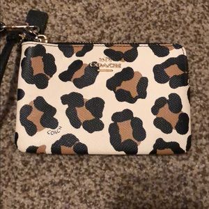Coach cheetah print wristlet